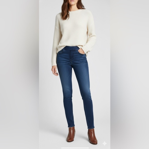 Spanx Dark Denim Blue‎ Jeans Flat Front RN 112121